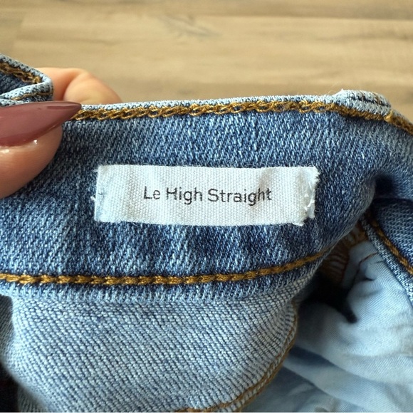 Frame Denim blue Le High Straight frayed raw hem ankle jeans - 27W 28L - Picture 12 of 12